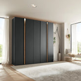 Laguna 250cm Graphite 5 Door Wardrobe - Pendle Village Furniture